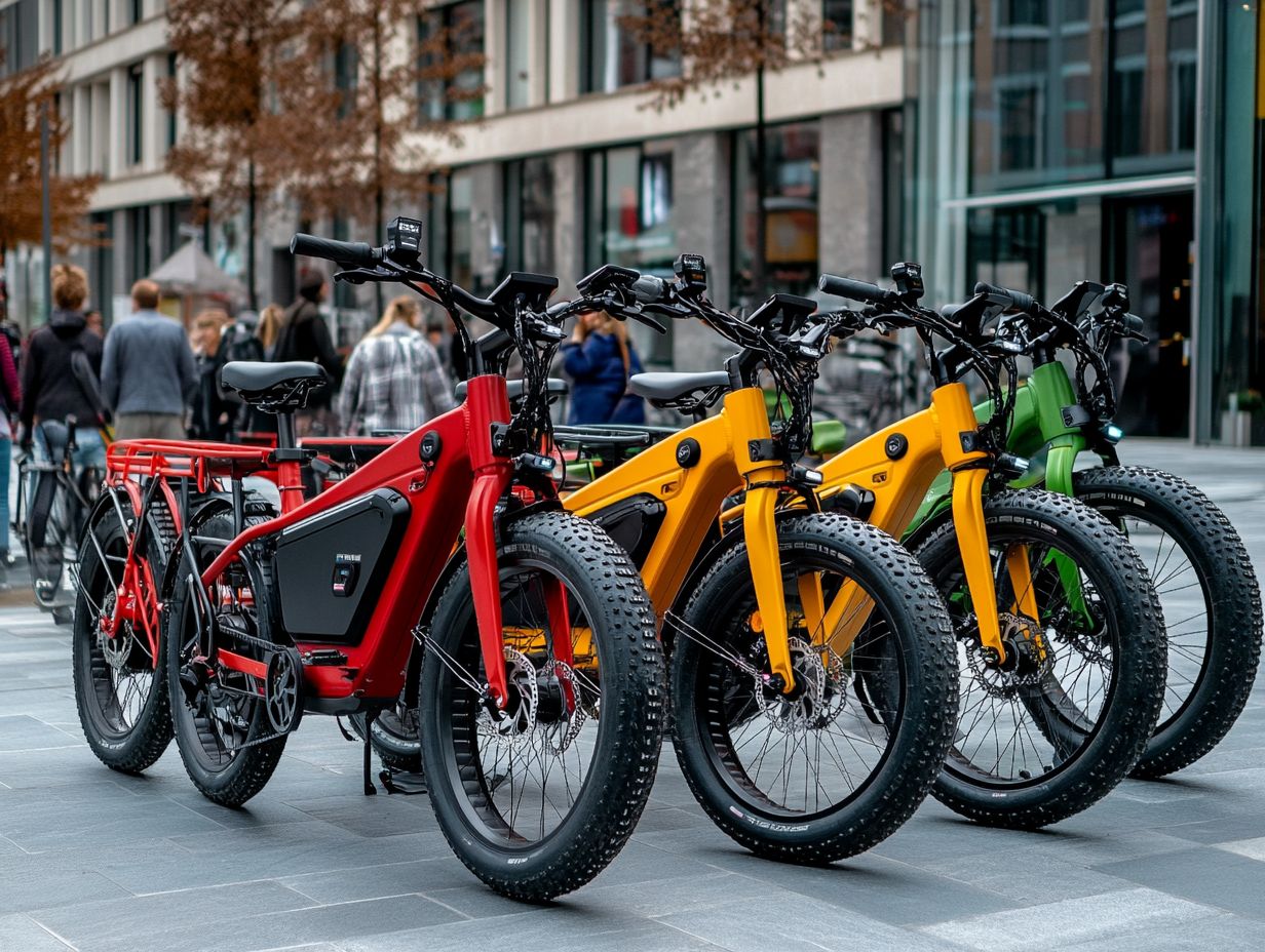 Image of various electric bicycles suitable for urban commuting