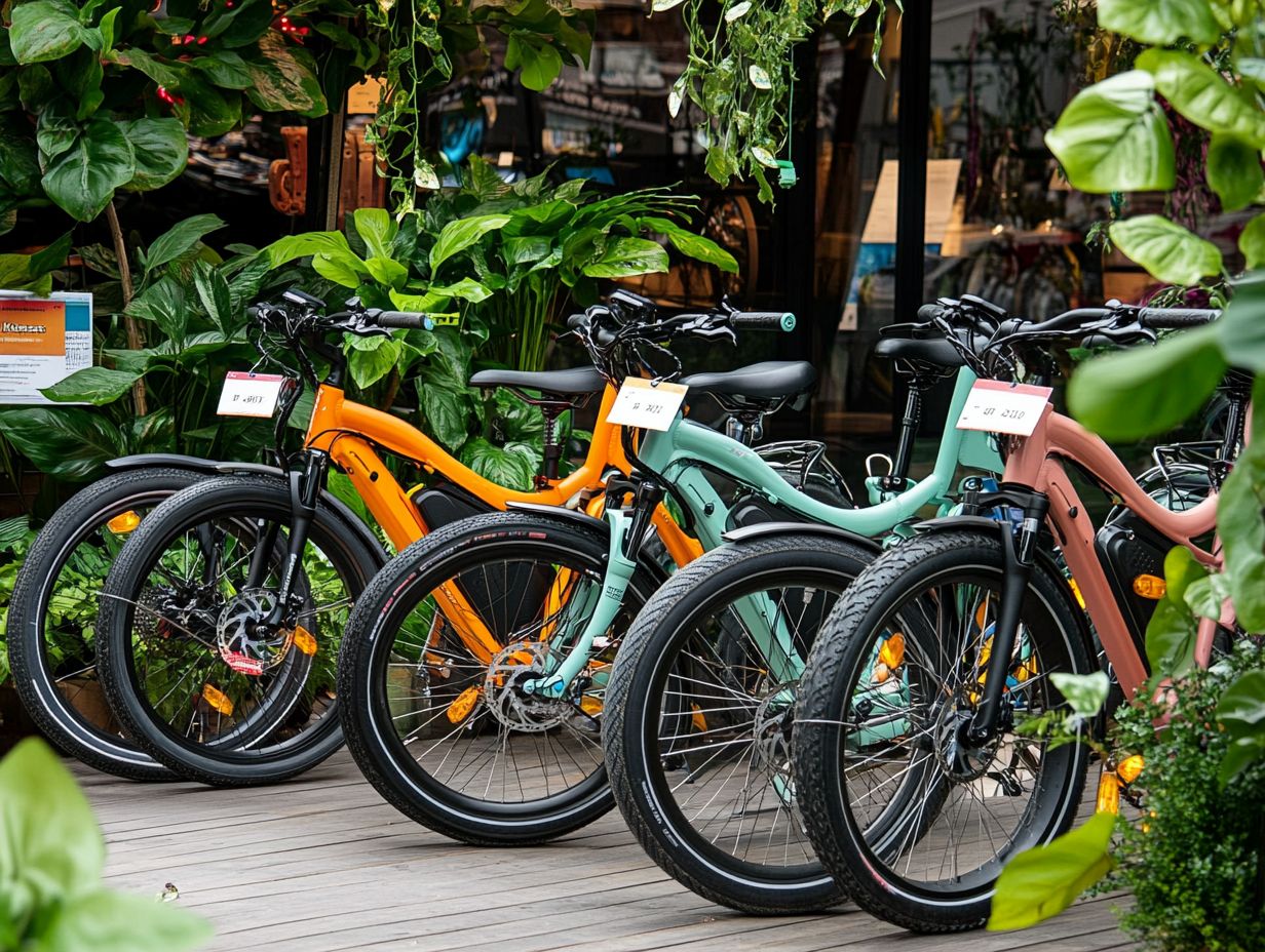 Infographic showing five affordable electric bike brands