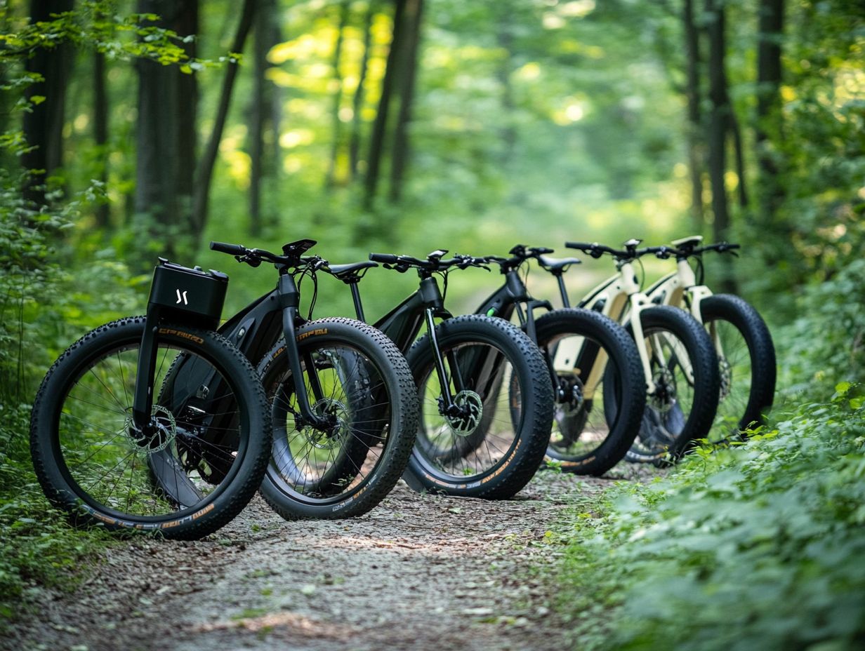 Image depicting various electric bikes for FAQs