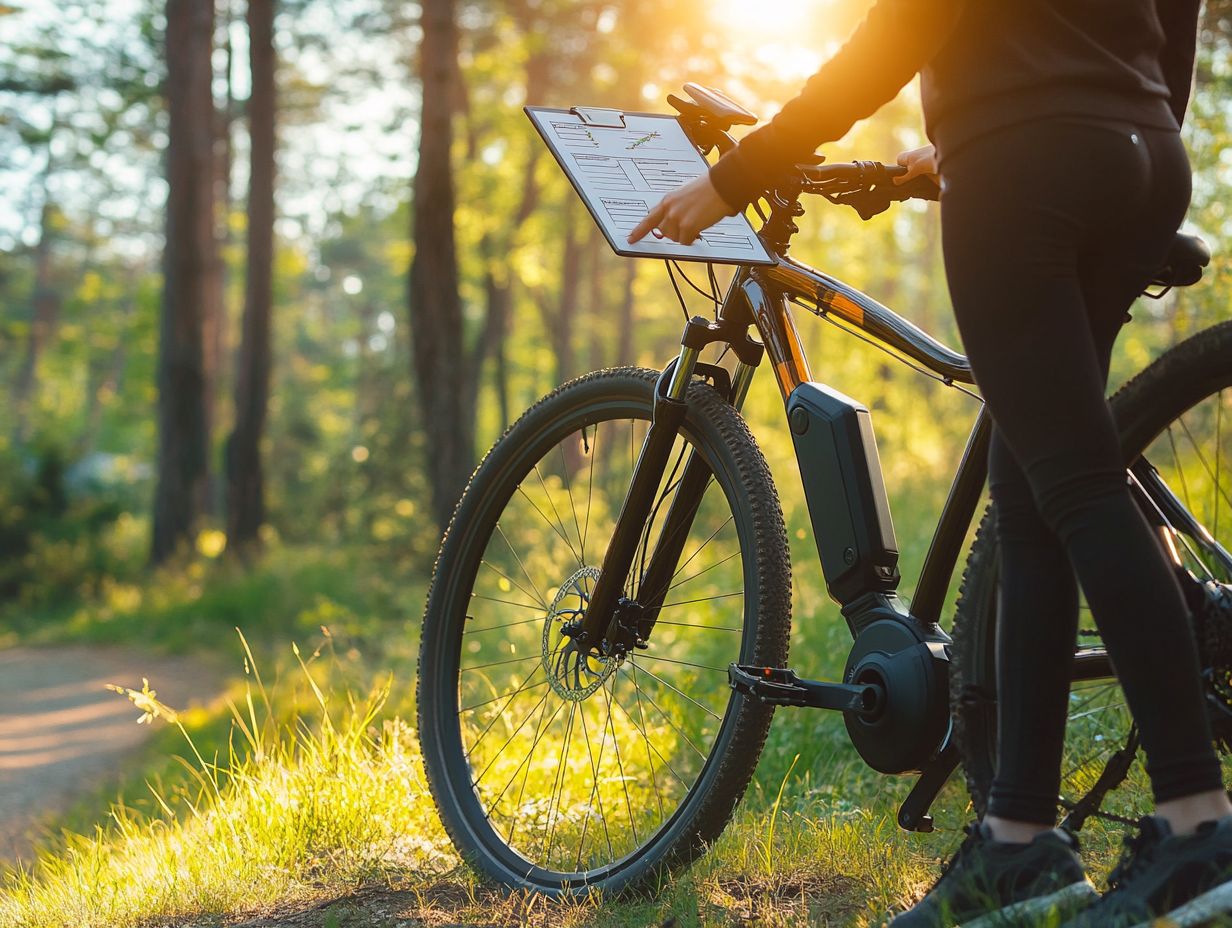 Person riding an electric bike through scenic outdoor trails