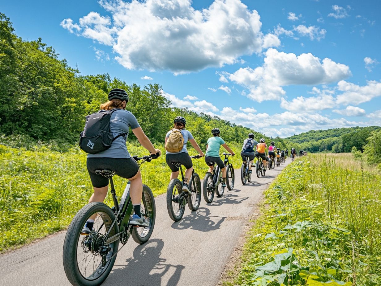 Image illustrating safety precautions for riding an electric bicycle