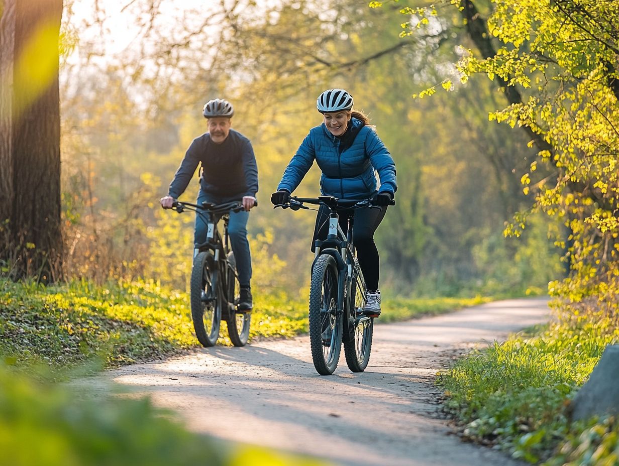 Person riding an electric bicycle for fitness