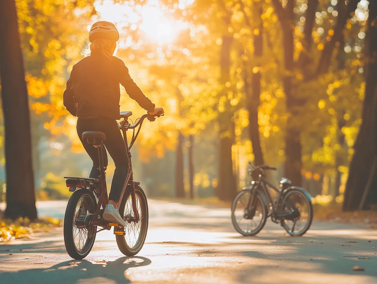 How does riding an electric folding bicycle benefit the environment?