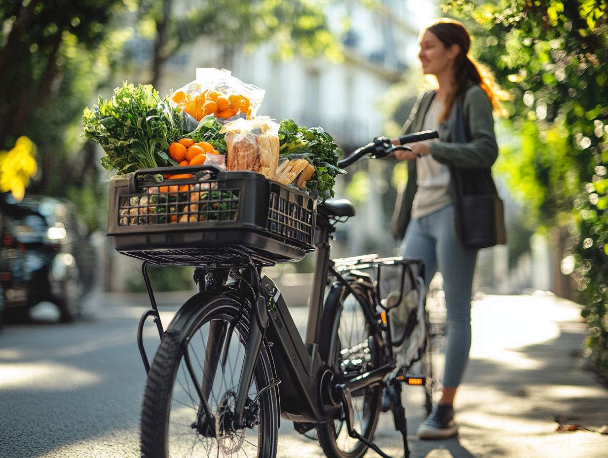 Illustration of a cargo electric bicycle showcasing its benefits