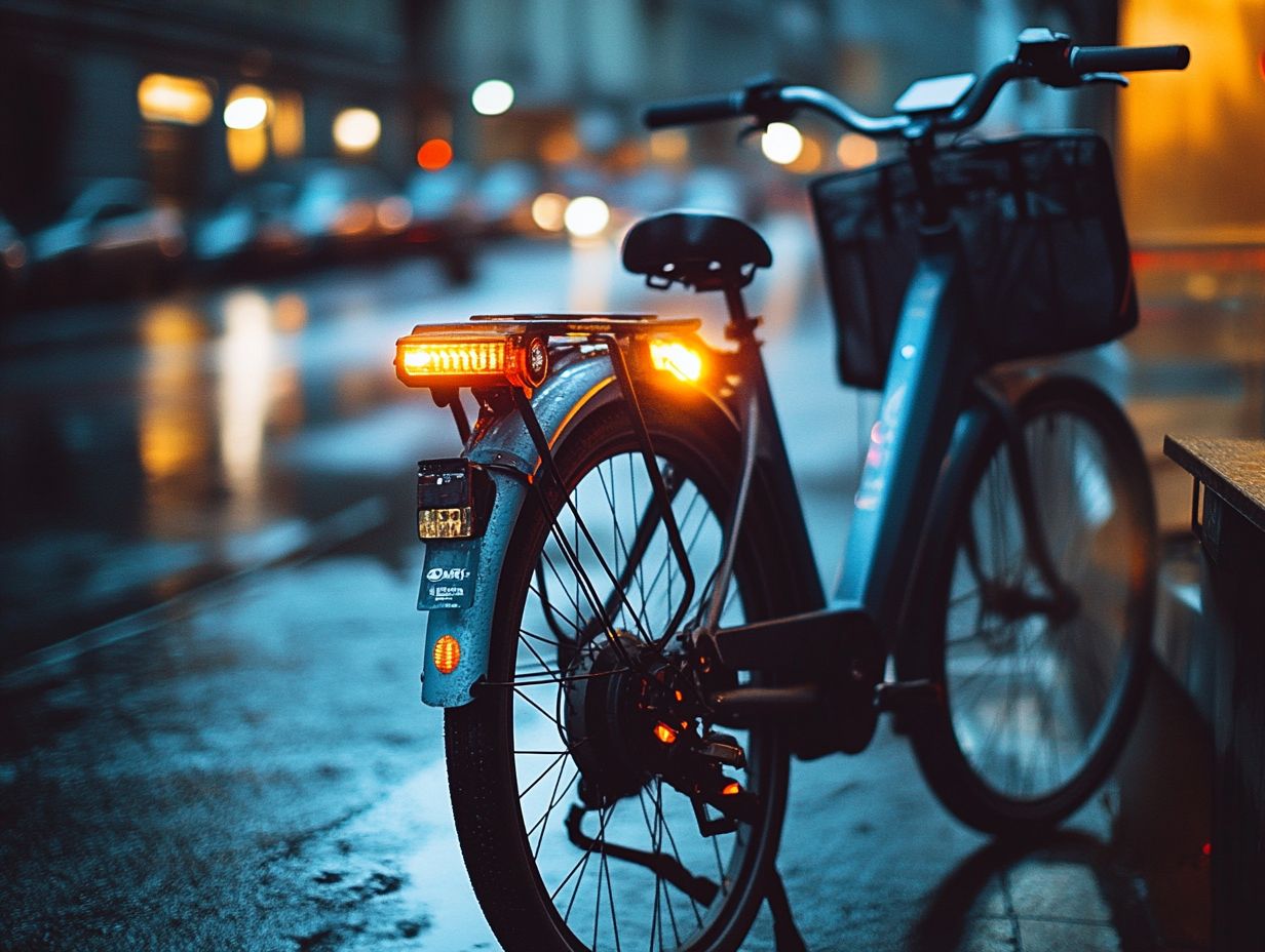 Rider wearing high visibility clothing for safety during night rides