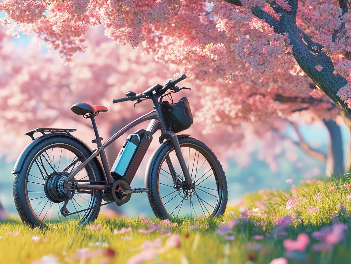 Image showcasing electric bicycle accessories for spring