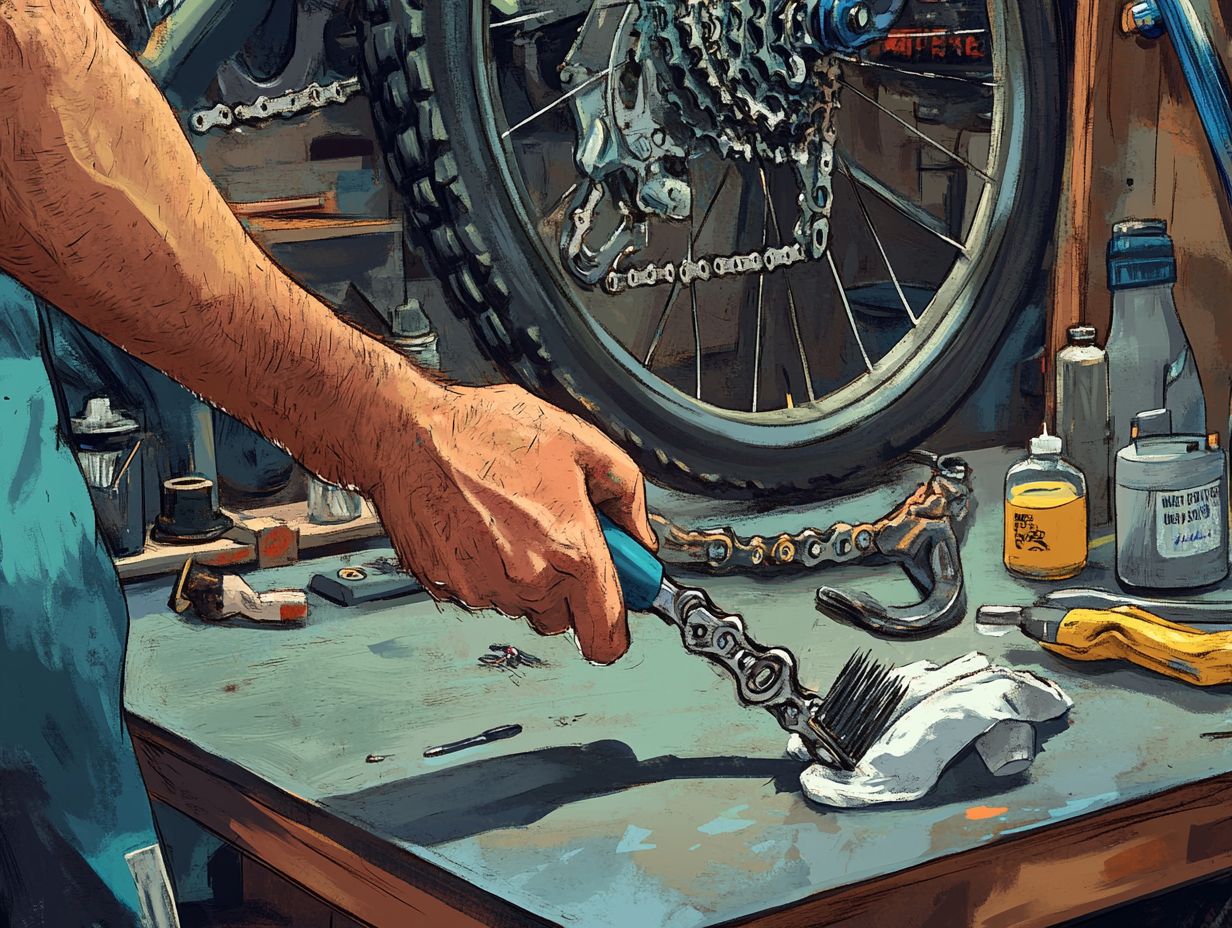 An infographic on best practices for maintaining an electric bicycle chain