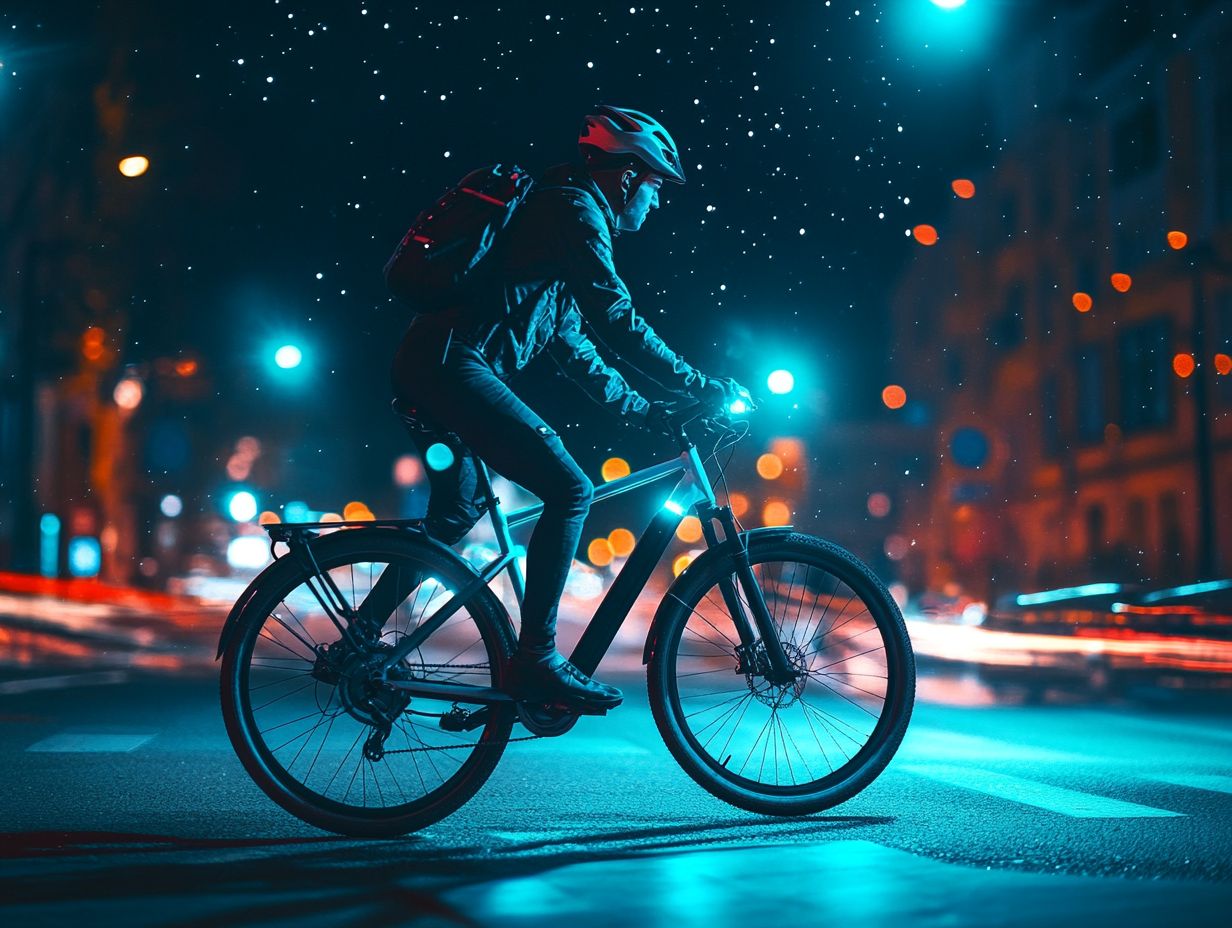 An e-bike showcasing convenience and cost savings for nighttime travel