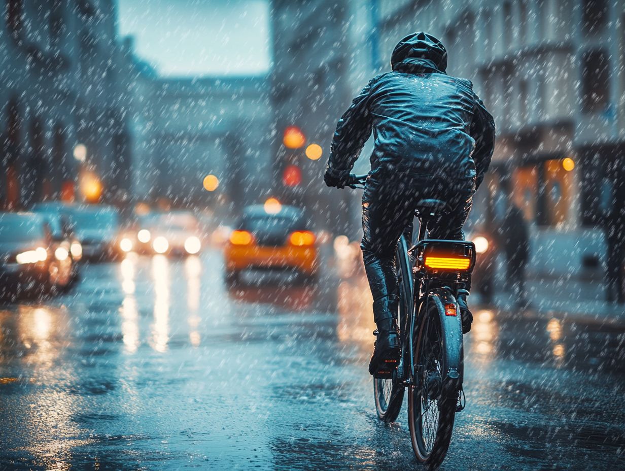 E-bike riding in the rain