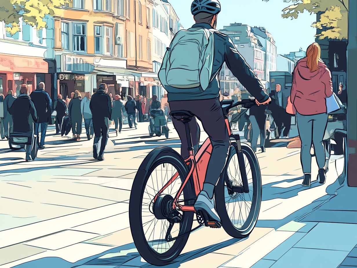 Illustration of Safety Measures for Riding Electric Bicycles