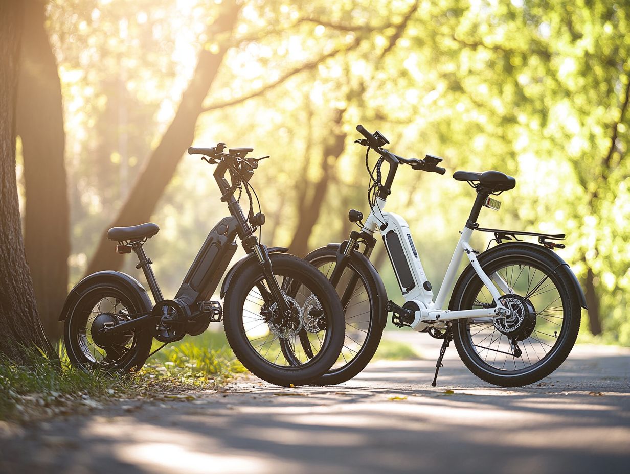 Visual guide on choosing between folding and regular e-bikes