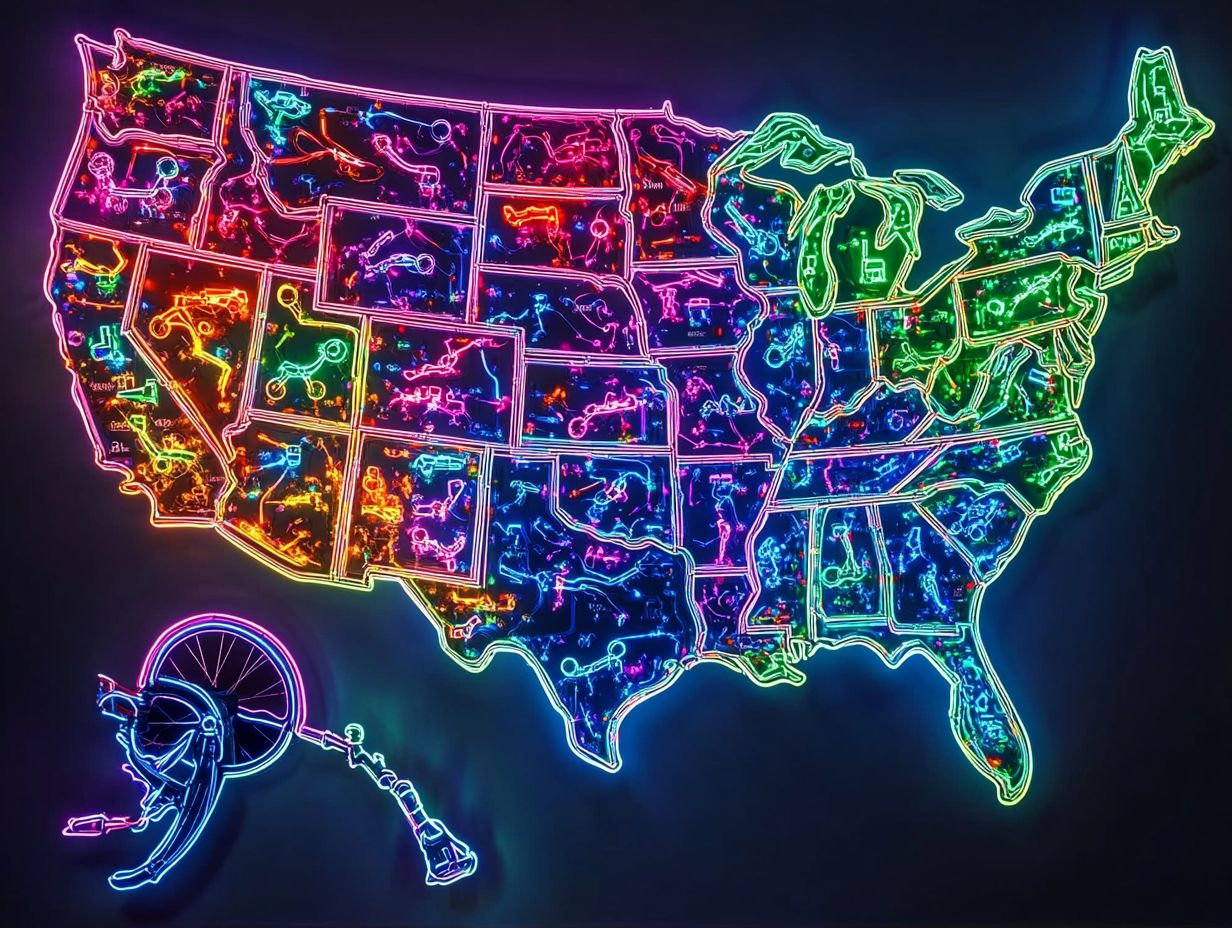 Graph showing exceptions to age restrictions for electric bicycles across states