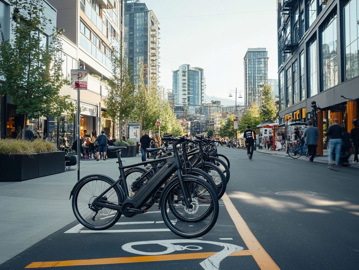 Illustration highlighting potential penalties for electric bicycle parking violations in California