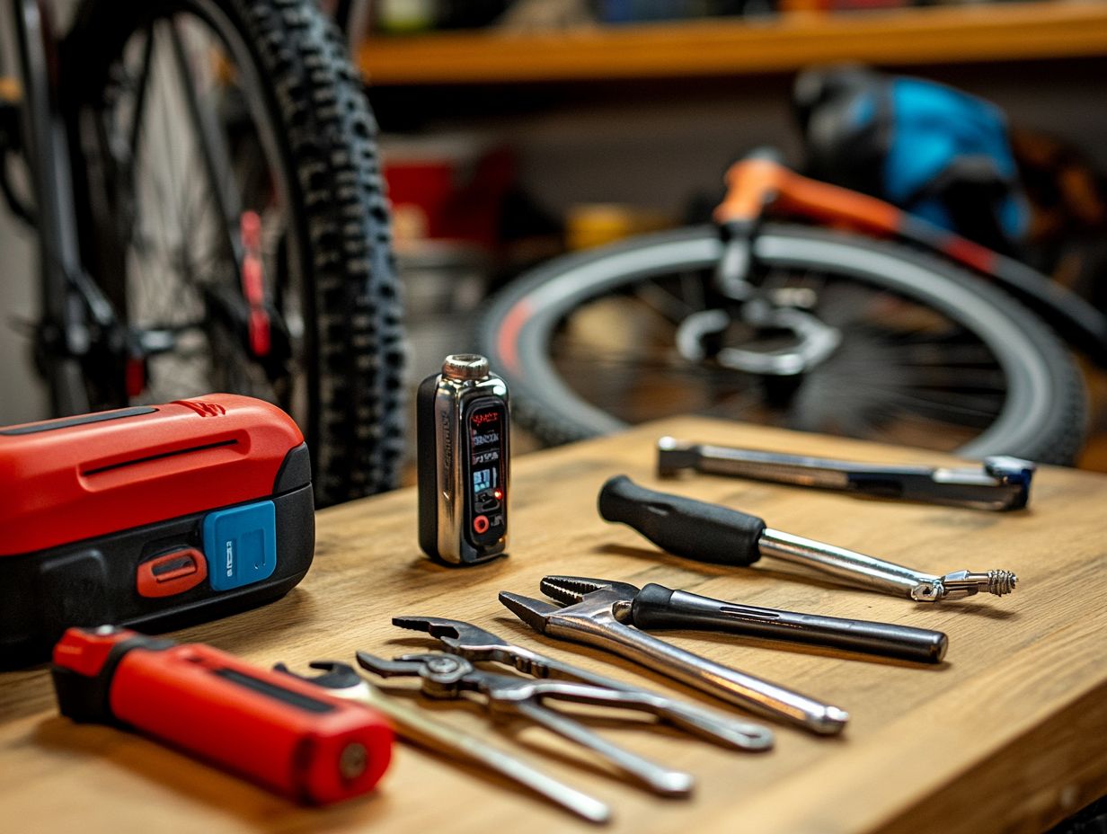 Graphic illustrating Frequently Asked Questions about electric bicycle repairs.