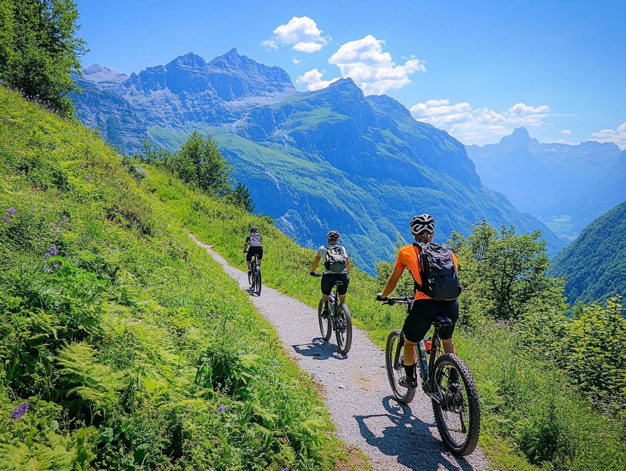 Electric mountain bike on a nature trail