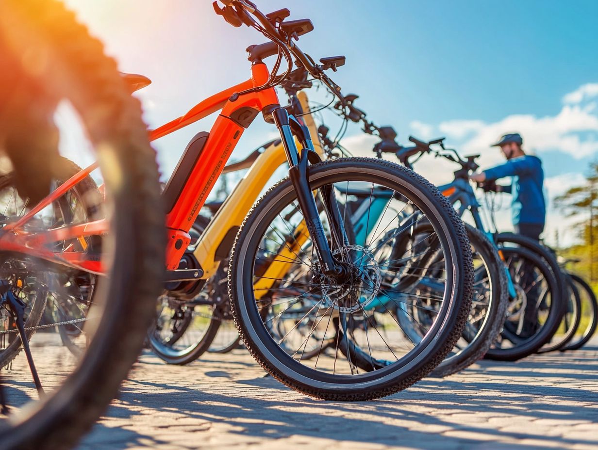 A person evaluating different types of electric bicycles to suit their needs