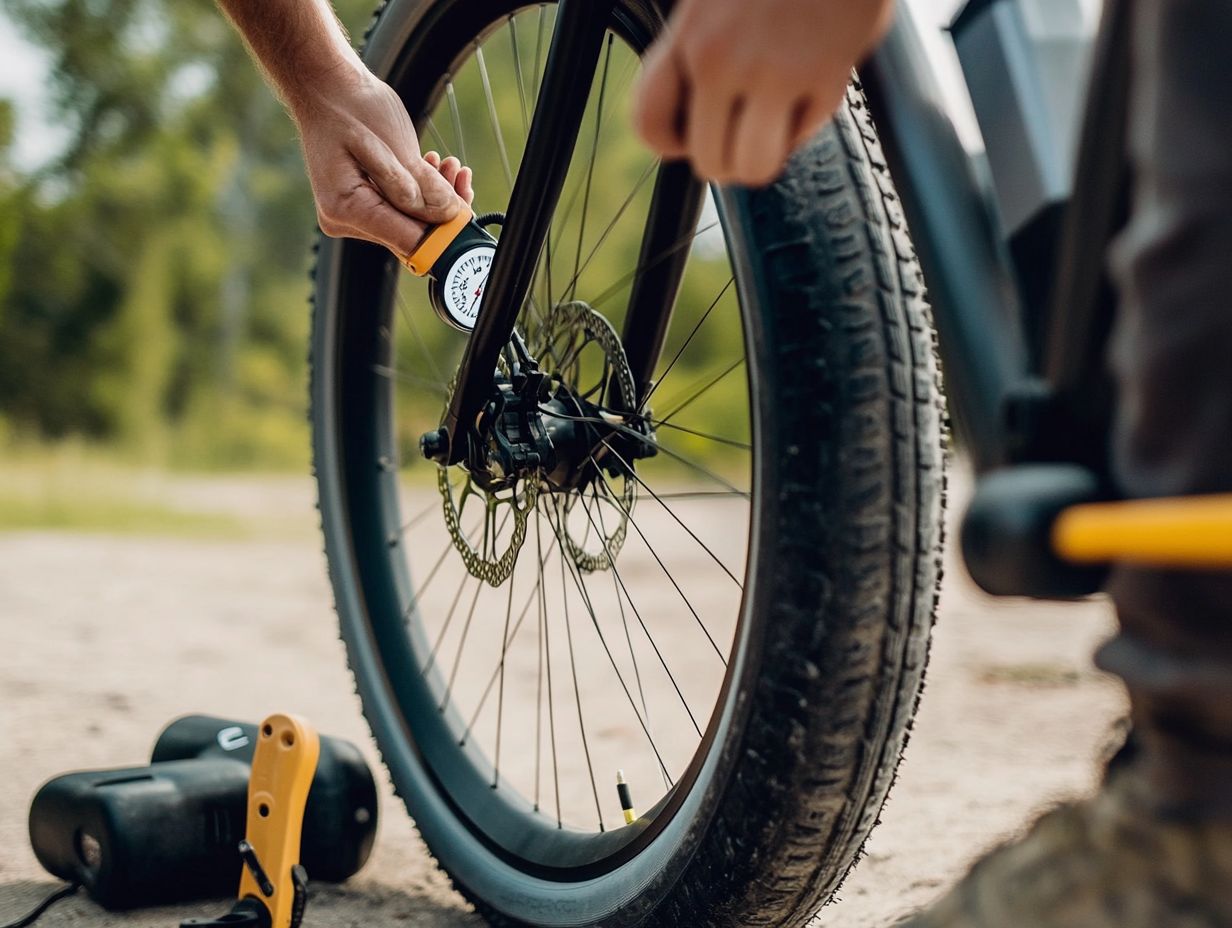 Inspecting cracks, rust, and loose parts on an electric bicycle