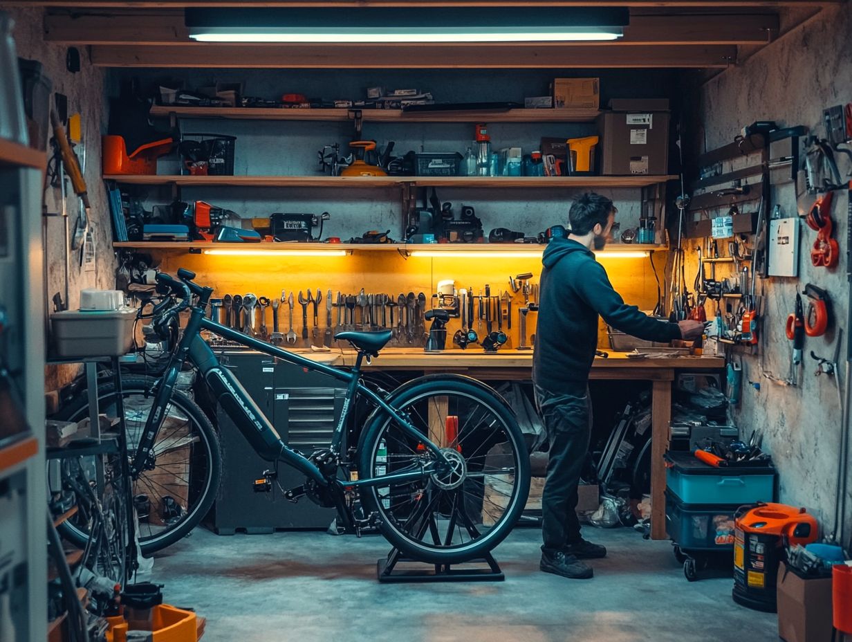 An image illustrating proper battery care techniques for electric bikes