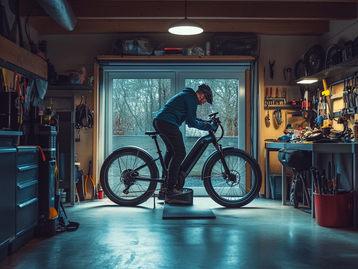 Illustration of steps for changing electric bicycle tires safely