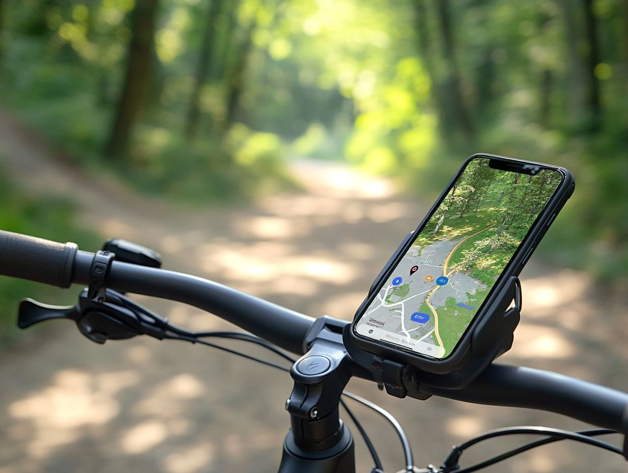 E-bike phone holder showcasing extra features for convenience during cycling.