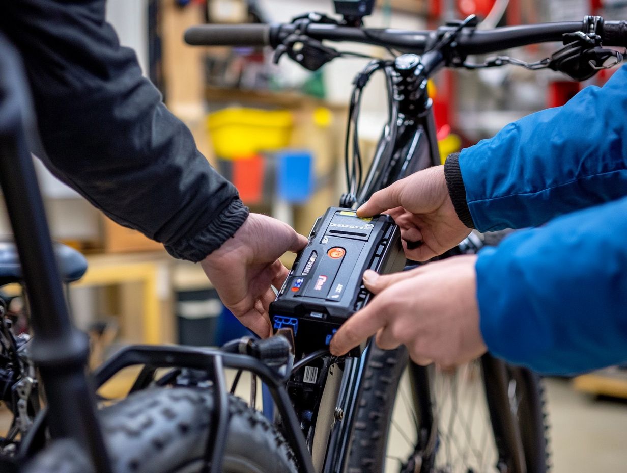 An illustration of upgrading the battery on an electric bicycle