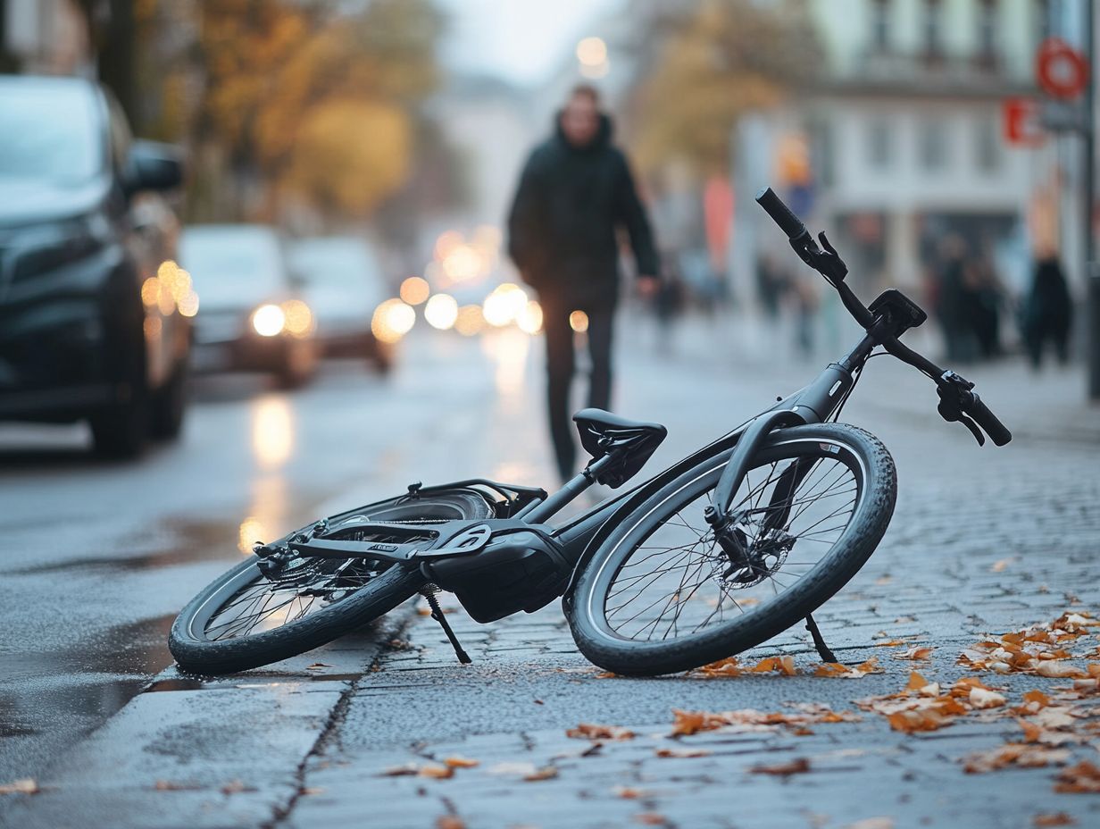 A diagram explaining liability issues in electric bicycle accidents.