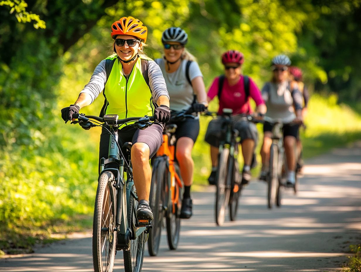 A variety of must-have clothing accessories and safety gear for e-bike riders