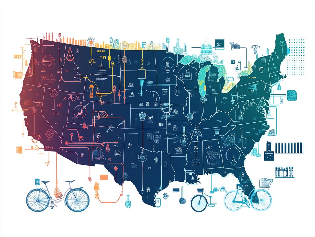 Illustration showing best practices for electric bicycle riders