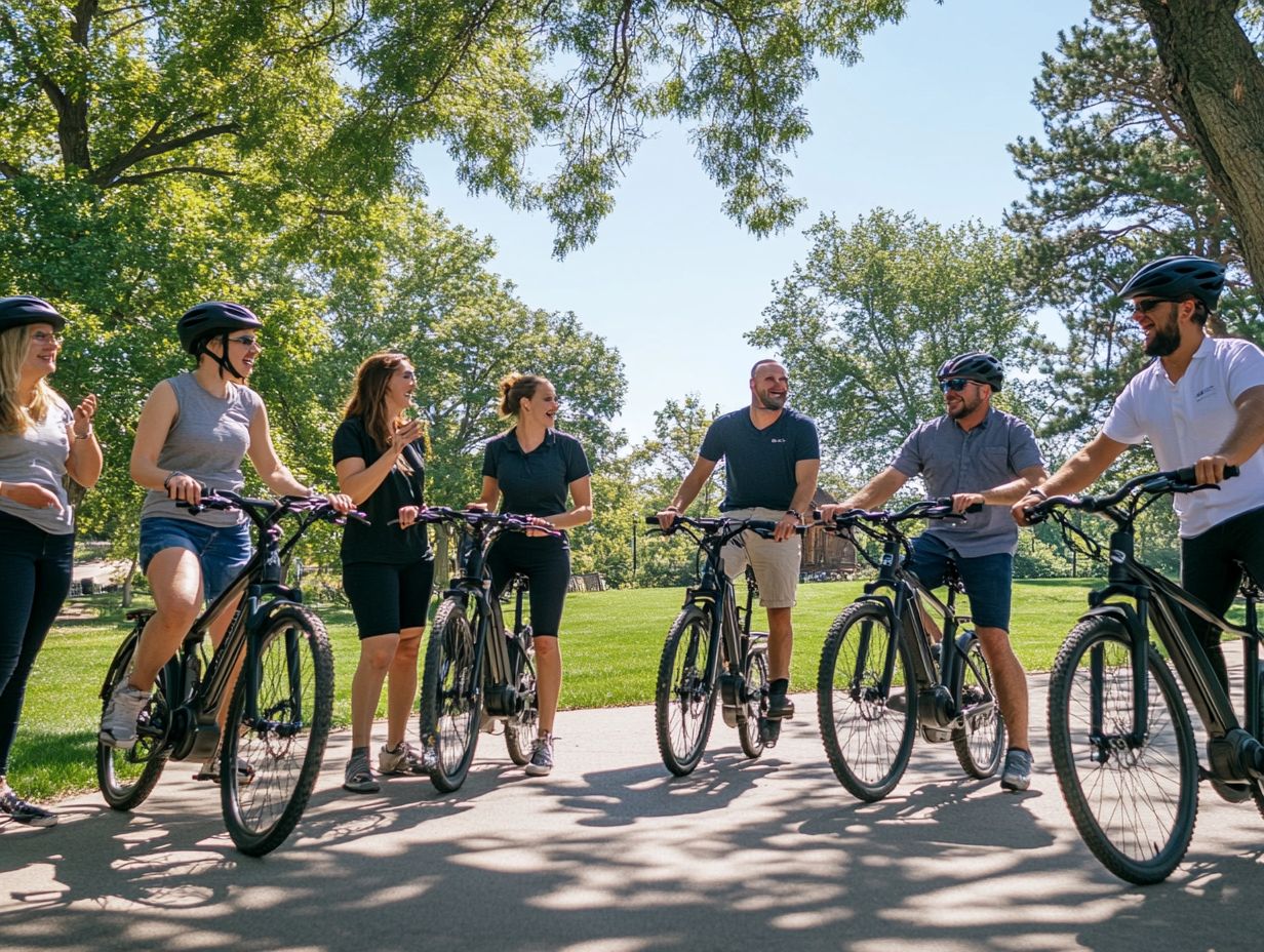 A person test riding an E-Bike, showcasing the benefits of trying different models.