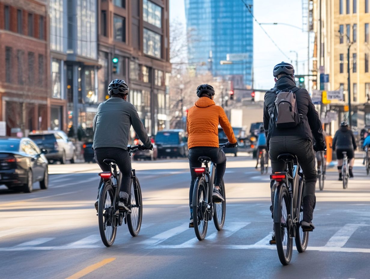 Illustration showing safety gear for electric bicycle riders