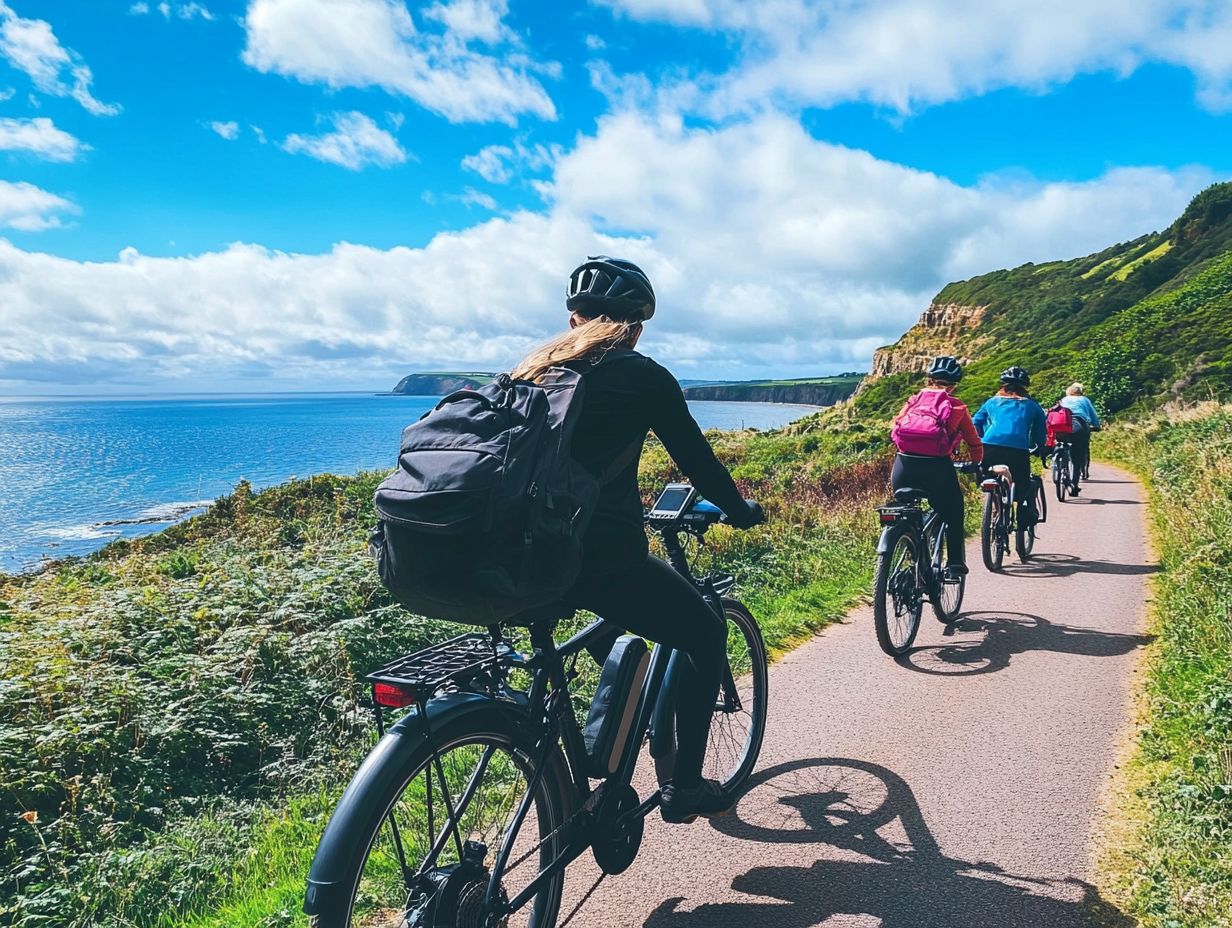 A graphic illustrating the rise of electric touring bicycles.