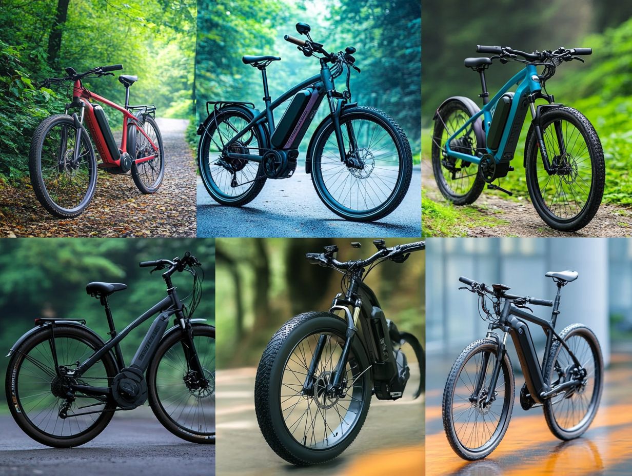 A collection of Haibike Electric Bikes showcasing rugged designs.