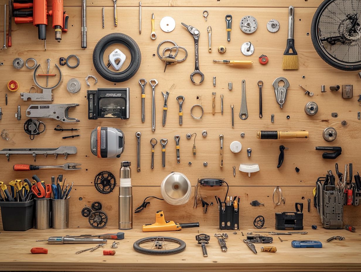 Image showing essential tools for electric bicycle maintenance