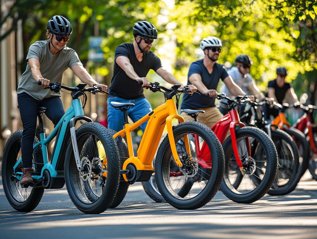 A variety of electric commuter bikes showcased together