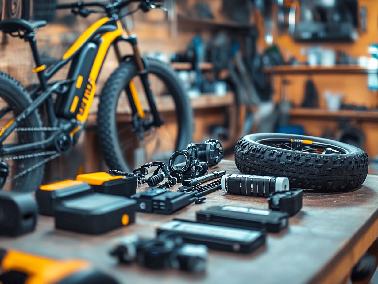 Illustration of e-bike spare parts and their importance