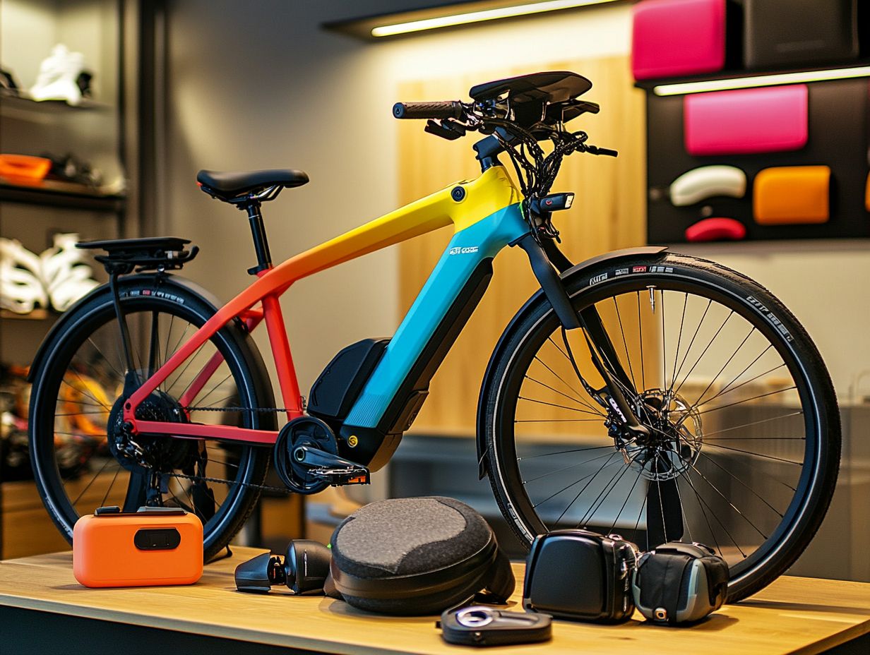 A variety of essential accessories for e-bikes