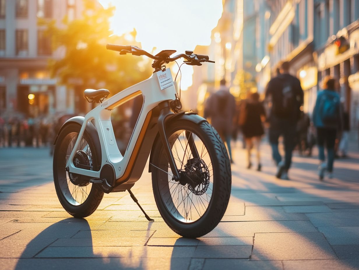 Electric bicycle features and accessories close-up