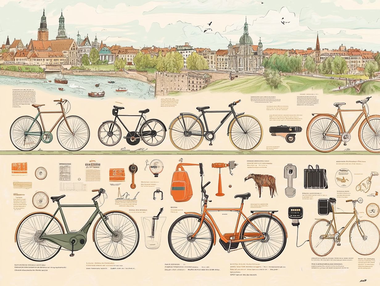 Illustration showing the positive environmental impact of using electric bicycles