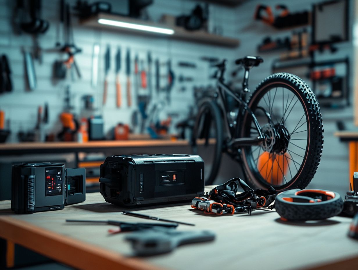 A visual guide to essential electric bicycle components.